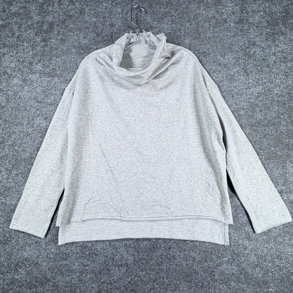 NWT Nike Yoga Fleece Pullover Training Top Womens XS Gray Core Brushed Cowl Neck